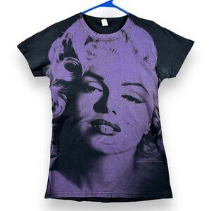 Tultex Girly Marilyn Monroe T-Shirt Size XL Purple Black Short Sleeves Rare